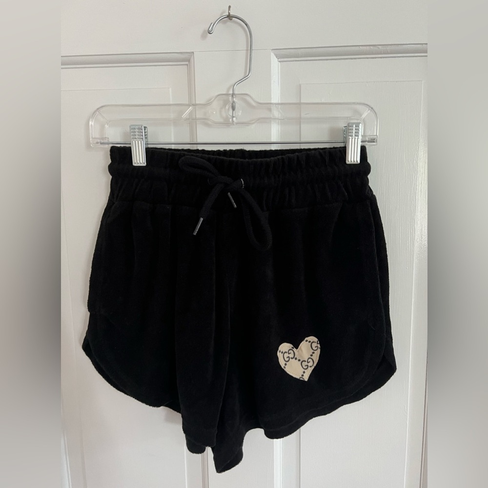 Black Shorts With Gucci Heart Patchwork